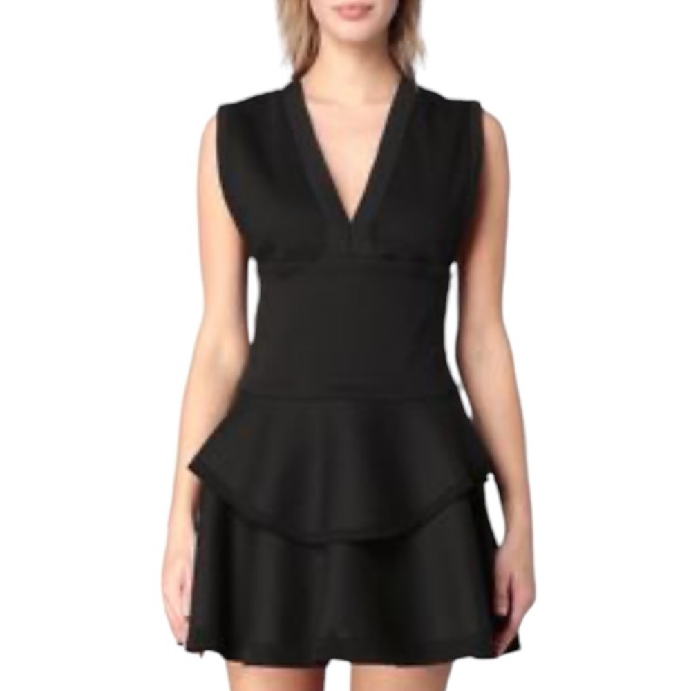 IRO Tammy Tiered Black Mini Dress Size 38 M 6 Cocktail Party Wedding Holiday LBD